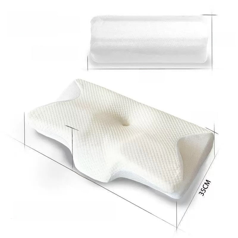 Almohada de espuma viscoelostica con forma de mariposa para soporte cervical