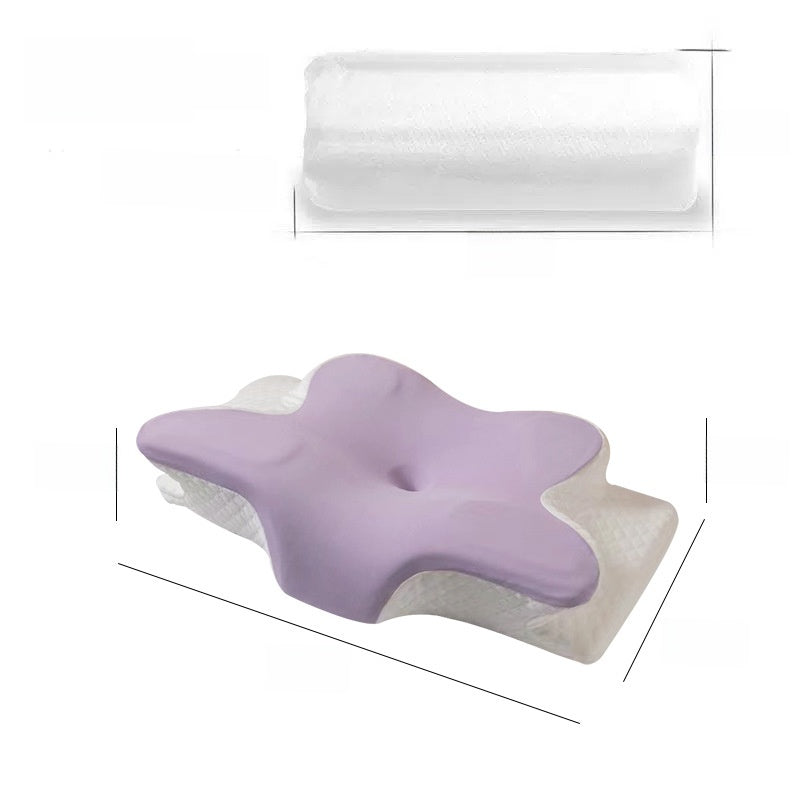 Almohada de espuma viscoelostica con forma de mariposa para soporte cervical